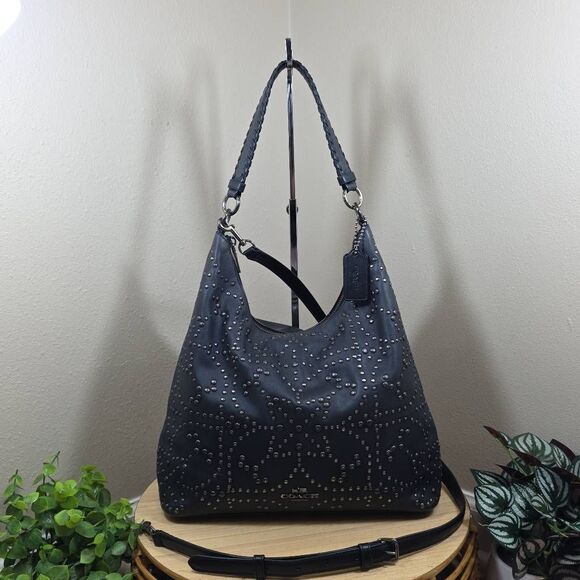 Coach Celeste Convertible Studded Leather Hobo - Picture 1 of 16